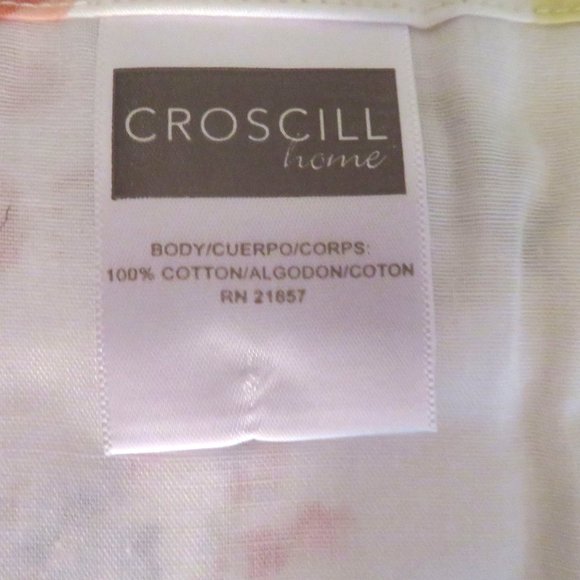 Set 2 Curtain Panels Croscill PRINCESS Rod Pocket 40”x86” Yellow Floral Cottage - Picture 9 of 11